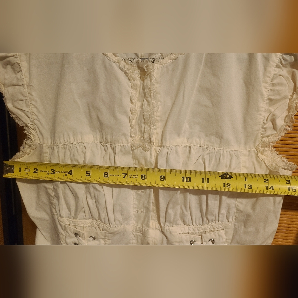 Moda International Victoria's Secret Corset Lace Up Peasant Blouse ISO XS - Picture 7 of 9